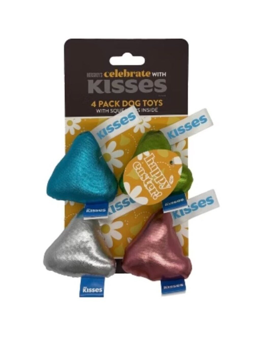 HERSHEY'S Kisses Easter Plush Dog Toy 4 Squeakers Playtime Engaging
